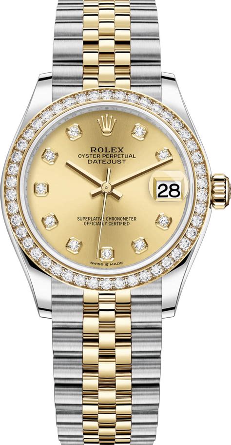 rolex 31mm with diamonds every 5 min|Rolex datejust 31 yellow gold.